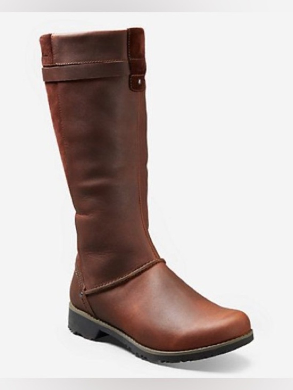 Eddie Bauer Trace Boots Women Sz 9.5 Espresso Brown Leather Waterproof wide calf